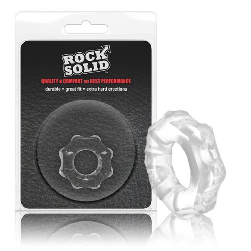 Rock Solid Gear Clear C Ring In A Clamshell - Classic Penis Rings