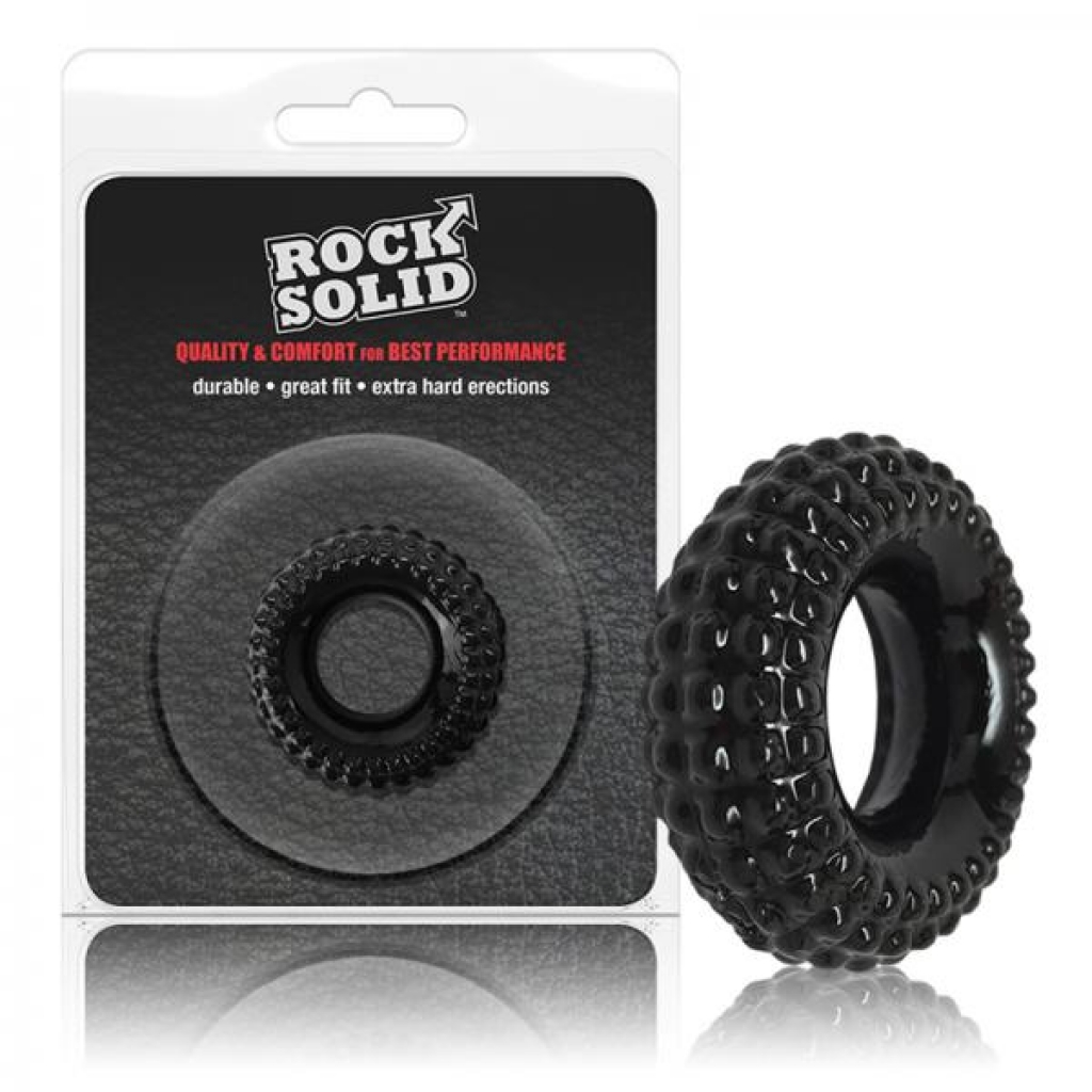 Rock Solid Radial Black C Ring In A Clamshell - Stimulating Penis Rings