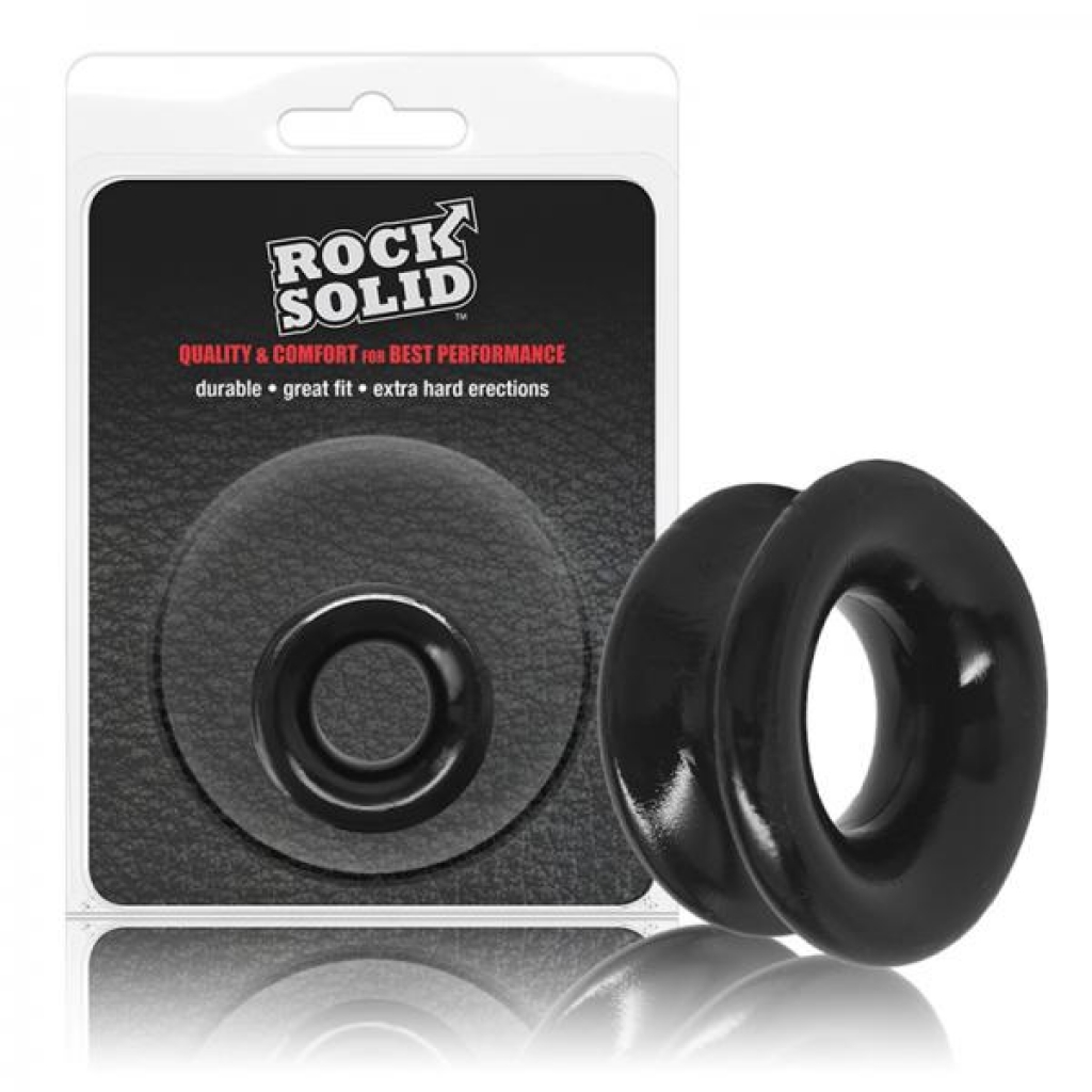 Rock Solid Convex Black C Ring In A Clamshell - Stimulating Penis Rings