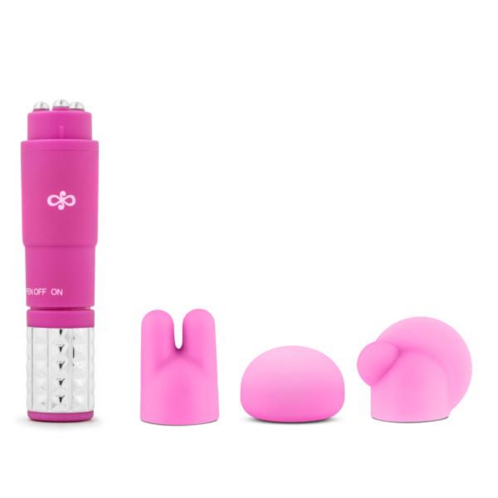 Rose Revitalize Massage Kit with 3 Silicone Attachments Pink - Pocket Rockets