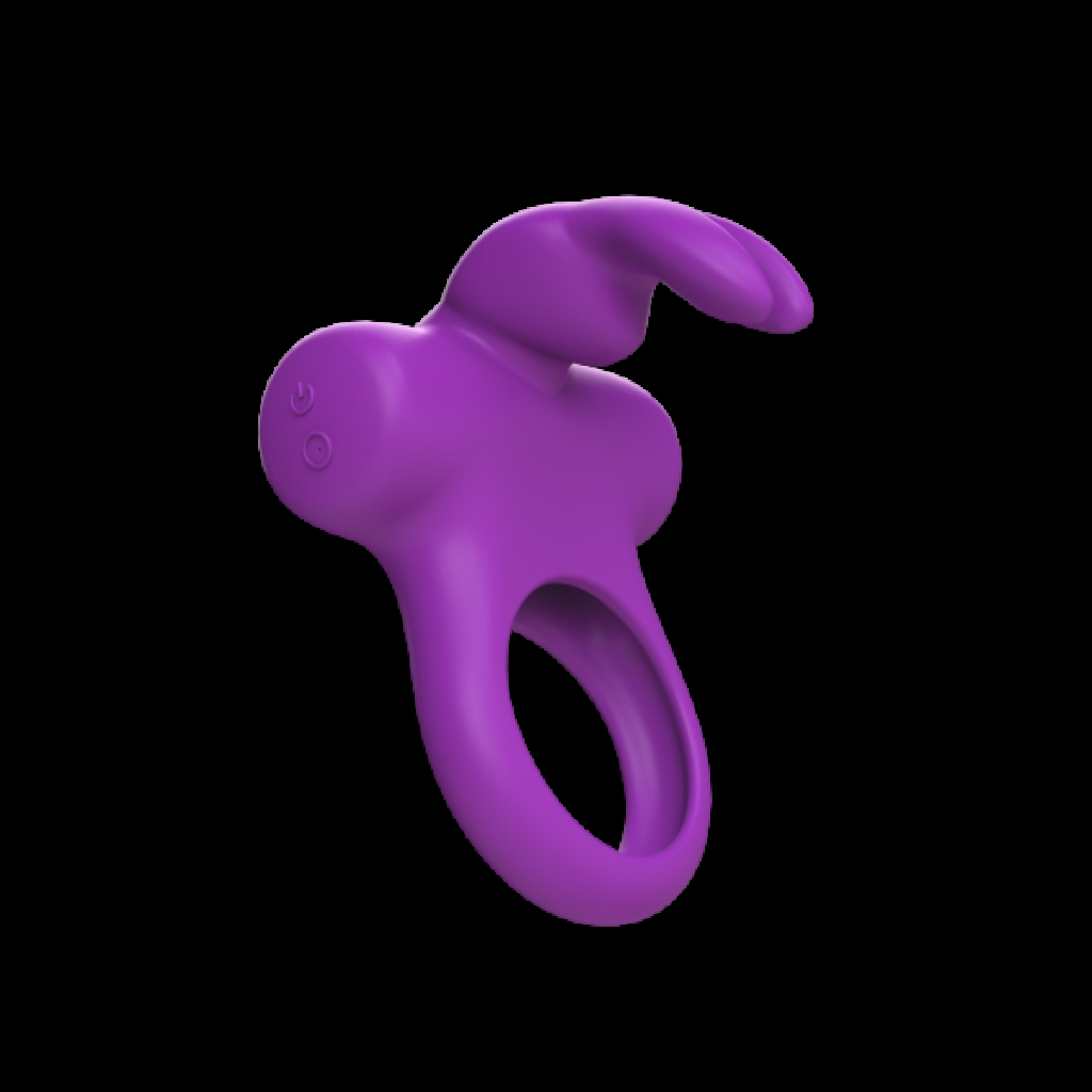 Frisky Bunny Vibrating Ring Purple - Couples Vibrating Penis Rings