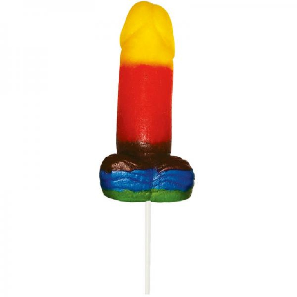 Sweet & Sour Jumbo Rainbow Gummy Cock Pop - Adult Candy and Erotic Foods