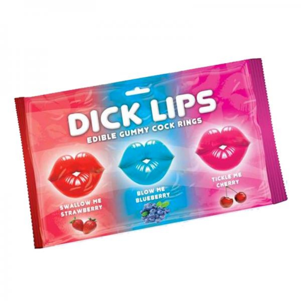 Dick Lips Gummy Cock Rings 3 Pack - Adult Candy and Erotic Foods