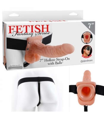 Fetish Fantasy 7in Hollow Strap-on With Balls Flesh - Hollow Strap-ons