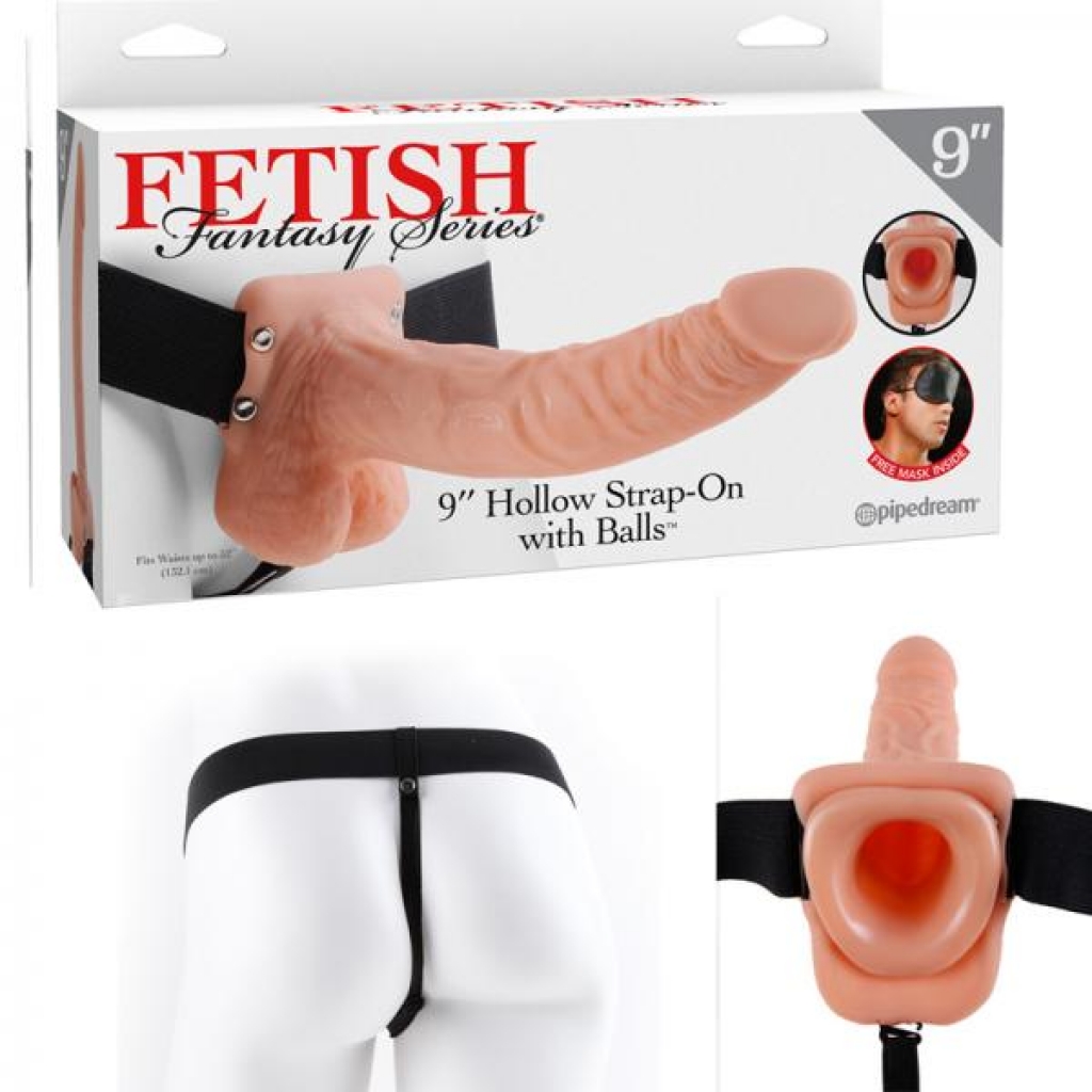 Fetish Fantasy 9in Hollow Strap-on With Balls Flesh - Hollow Strap-ons