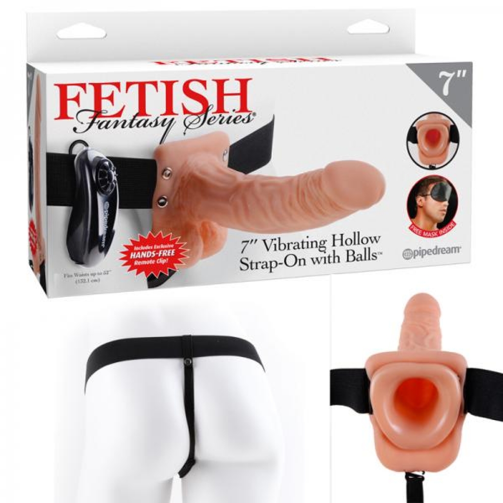 Fetish Fantasy 7in Vibrating Hollow Strap-on With Balls Flesh - Realistic