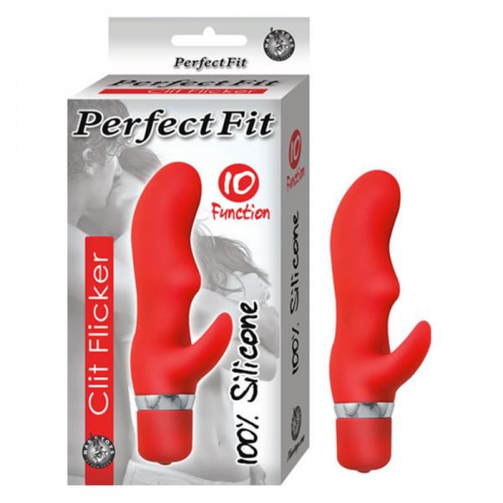Perfection Fit Clit Flicker Red Vibrator - Rabbit Vibrators