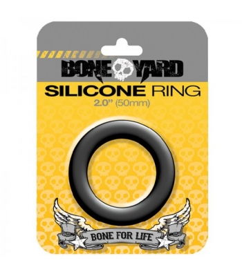 Boneyard Silicone Cock Ring 2 inches Black - Classic Penis Rings