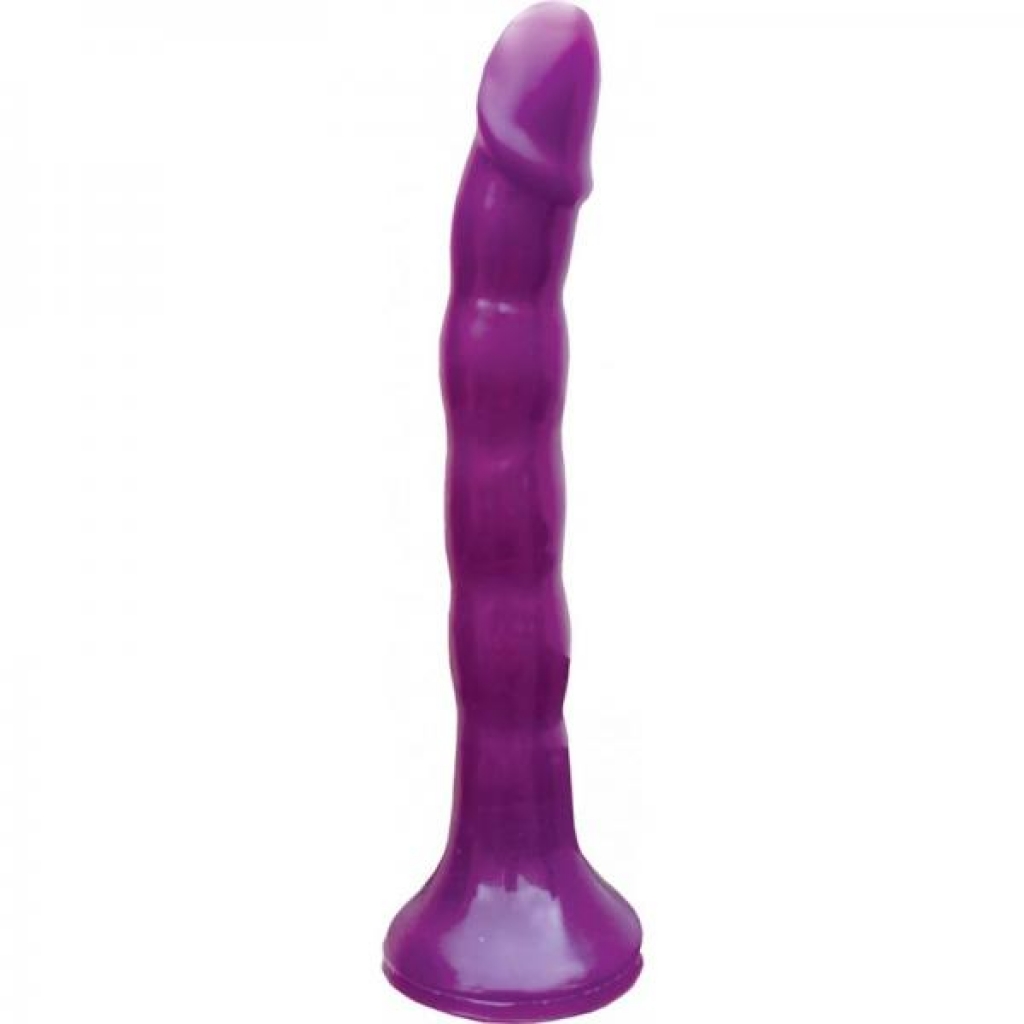 Skinny Me Strap On Dildo With Harness Purple Dildo 7 inches - Harness & Dong Sets
