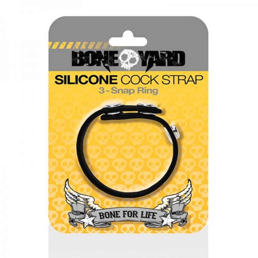 Boneyard Cock Strap Black - Adjustable & Versatile Penis Rings