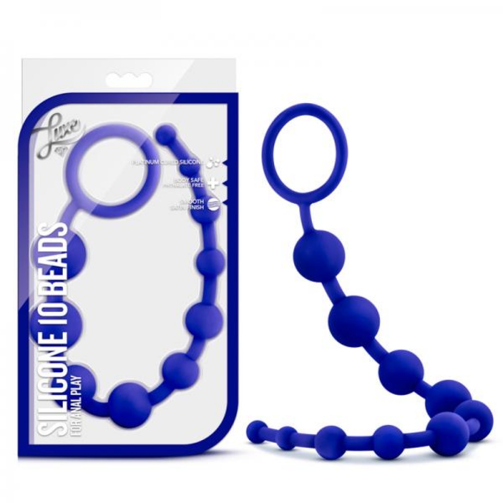 Luxe - Silicone 10 Beads - Indigo - Anal Beads
