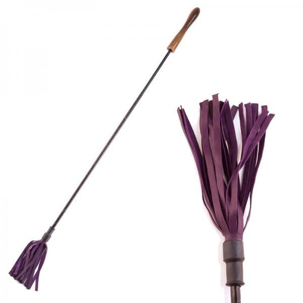Rouge Riding Crop With Rounded Wooden Handle Purple - Crops