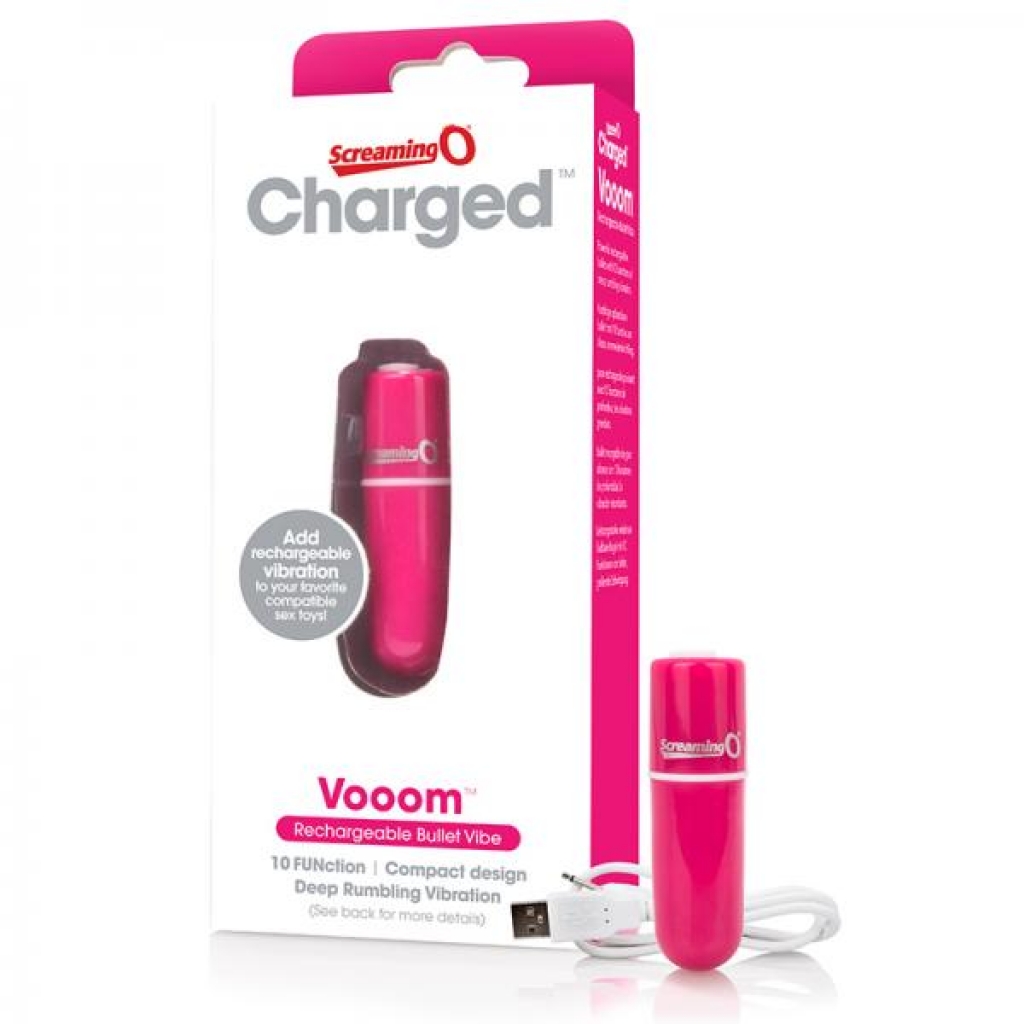 Screaming O Charged Vooom Rechargeable Bullet Vibe - Pink - Bullet Vibrators