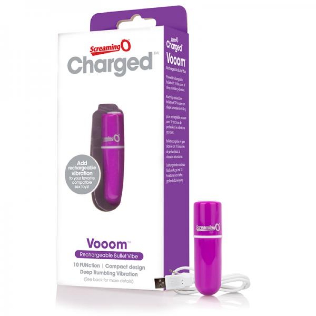 Screaming O Charged Vooom Rechargeable Bullet Vibe - Purple - Bullet Vibrators