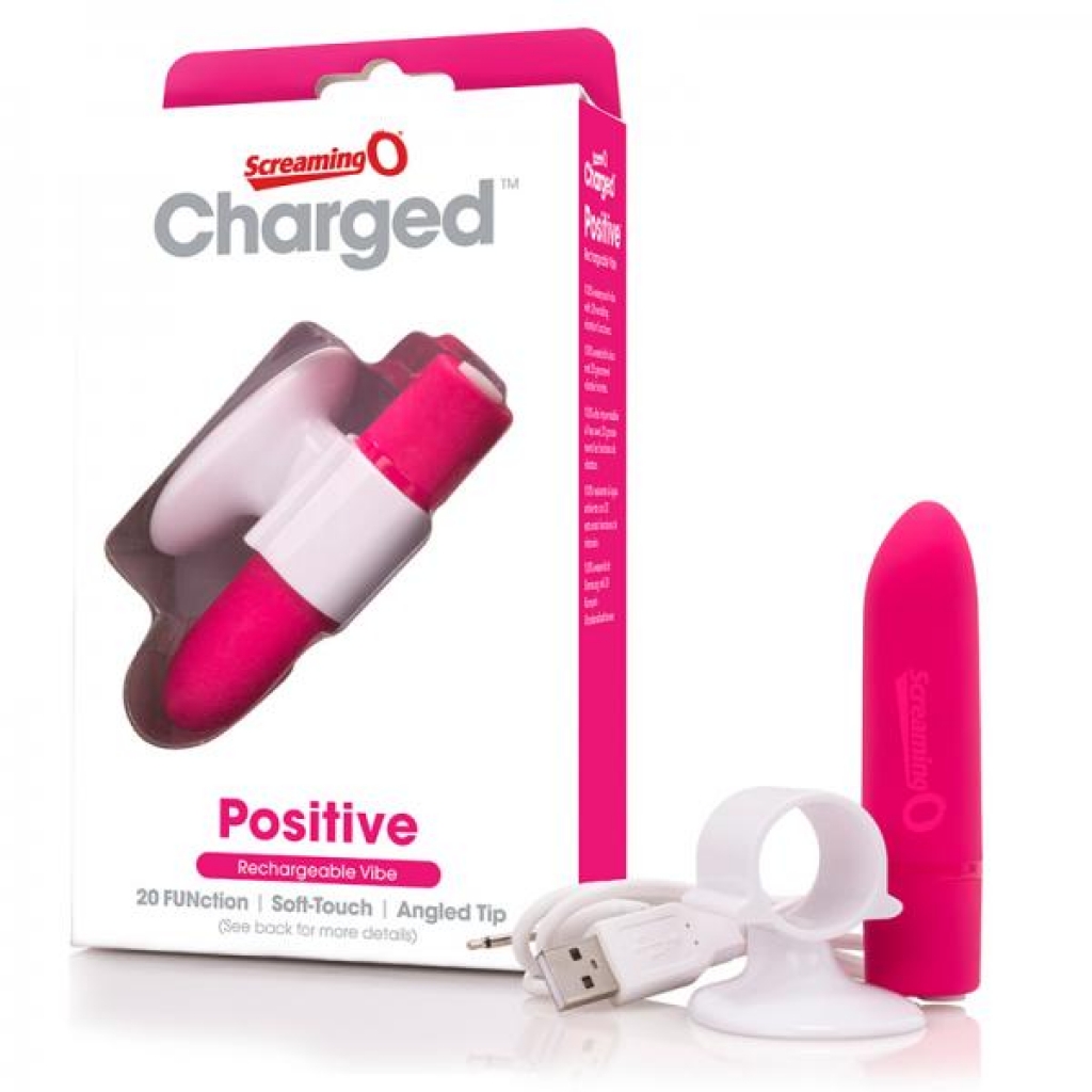 Screaming O Charged Positive Vibe - Strawberry - Finger Vibrators