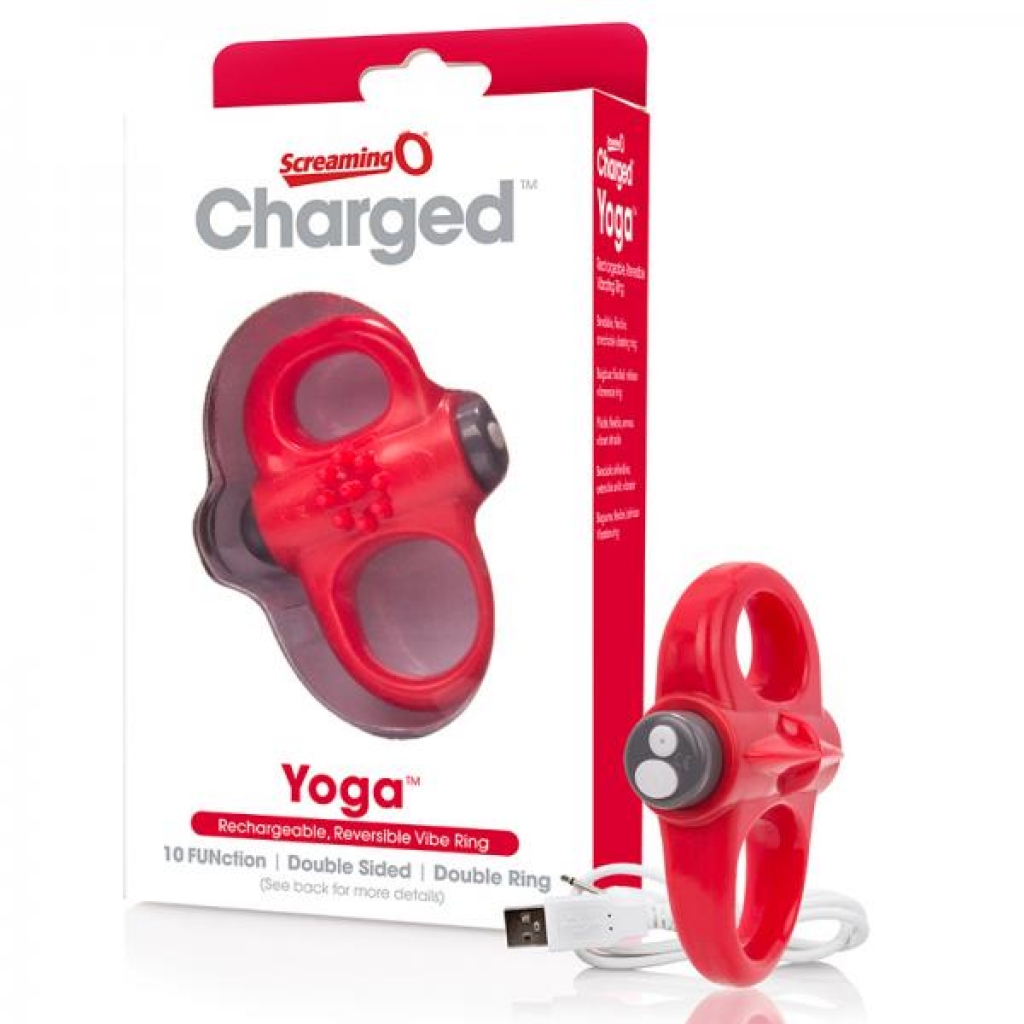 Screaming O Charged Yoga Vooom Mini Vibe - Red - Couples Vibrating Penis Rings