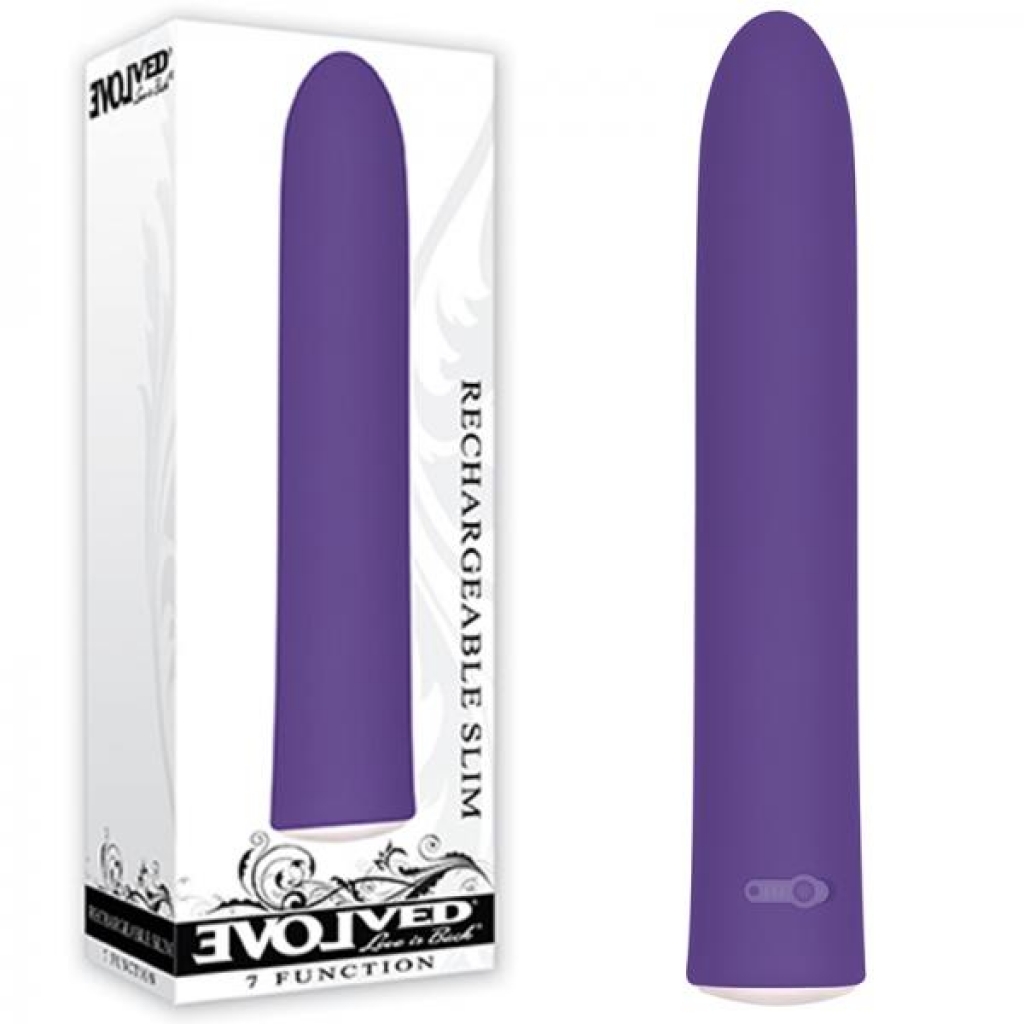 Evolved Rechargeable Slim Vibe 7 Function Waterproof Purple - Traditional