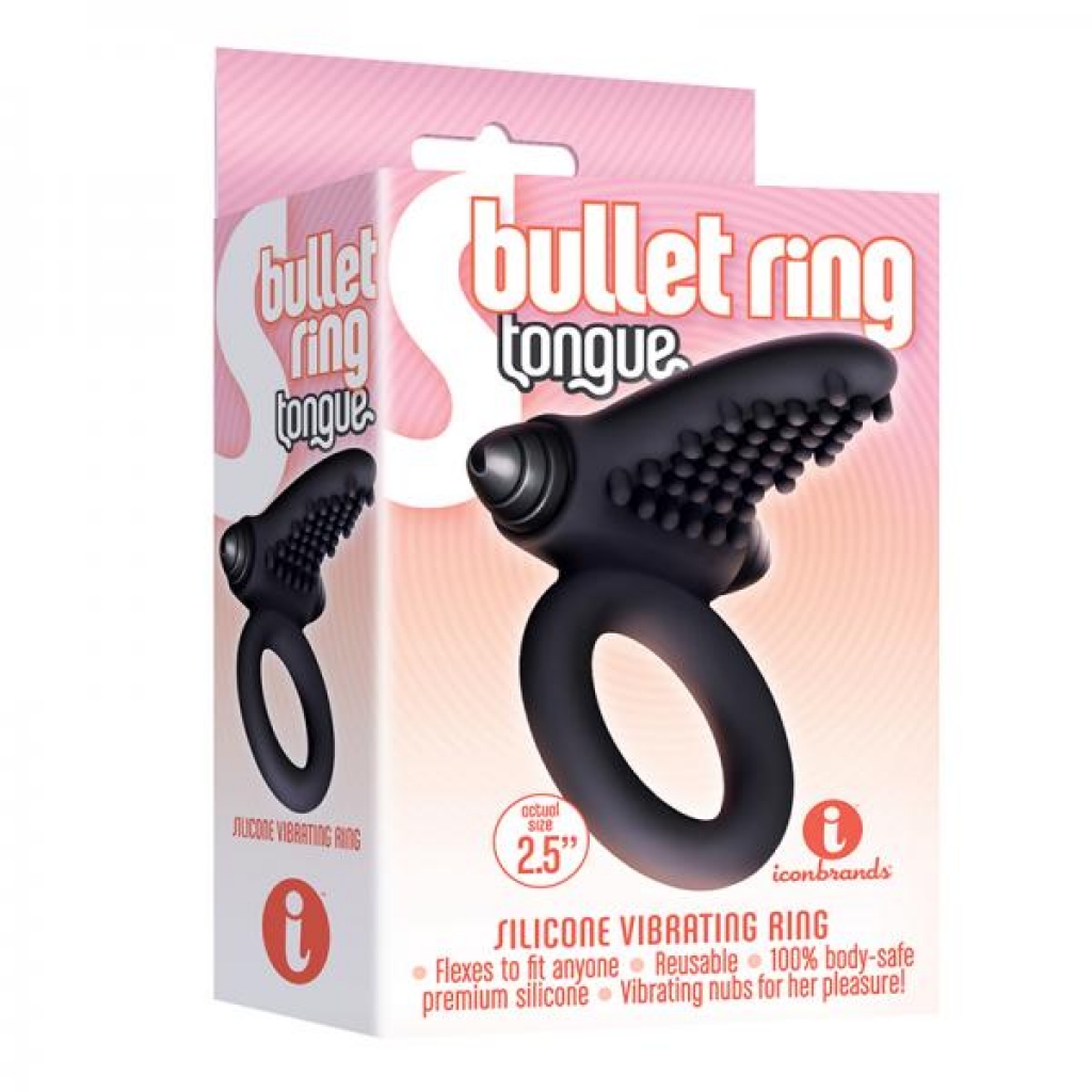 The 9's, S-bullet Ring - Tongue, Silicone - Couples Vibrating Penis Rings