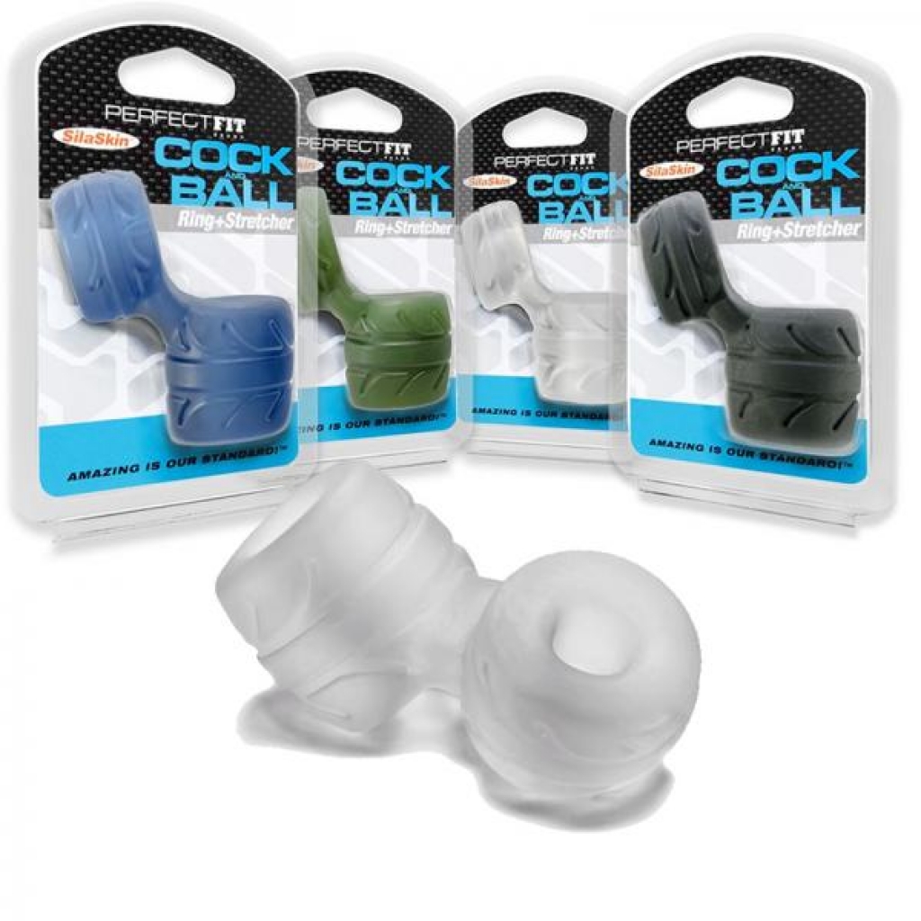Perfect Fit Cock + Ball Ring & Stretcher Clear - Mens Cock & Ball Gear