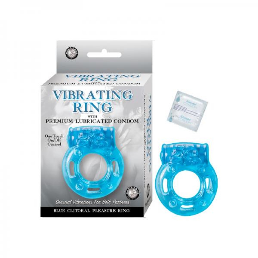 Vibrating Ring Clitoral Pleasure Ring Blue - Couples Vibrating Penis Rings
