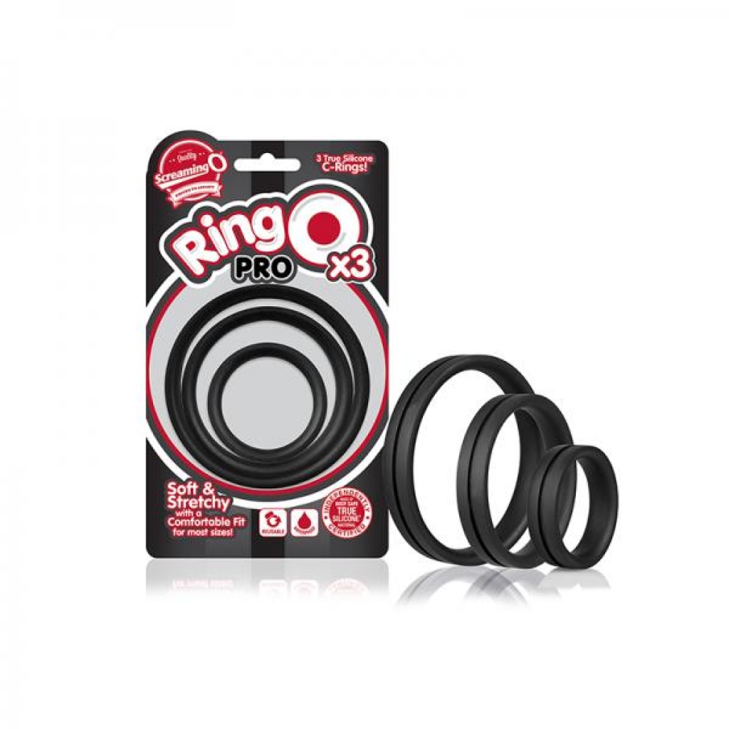 Screaming O Ringo Pro X3 - Black - Cock Ring Trios