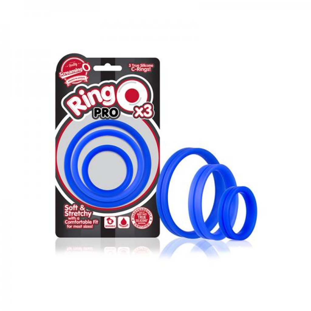 Screaming O Ringo Pro X3 - Blue - Cock Ring Trios