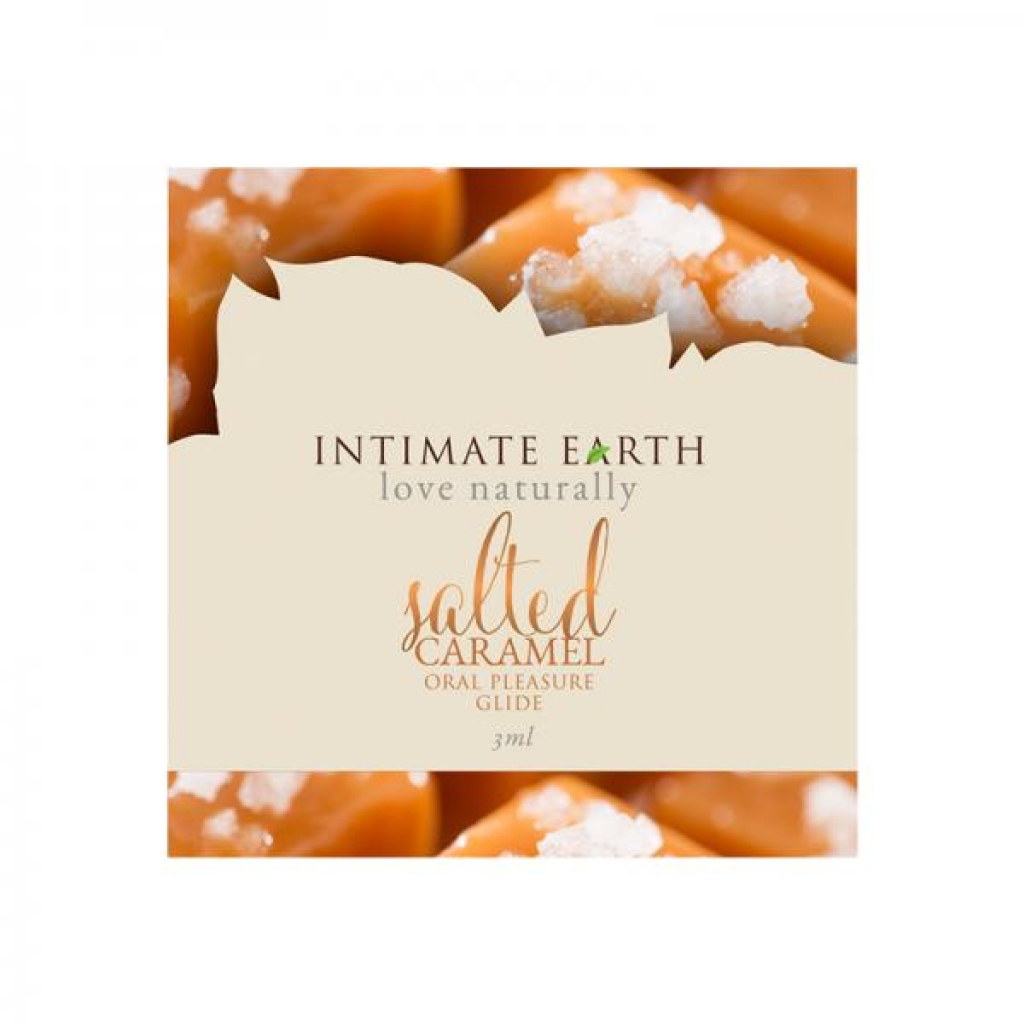 Intimate Earth Salted Caramel Flavored Glide Foil .10oz - Lickable Body