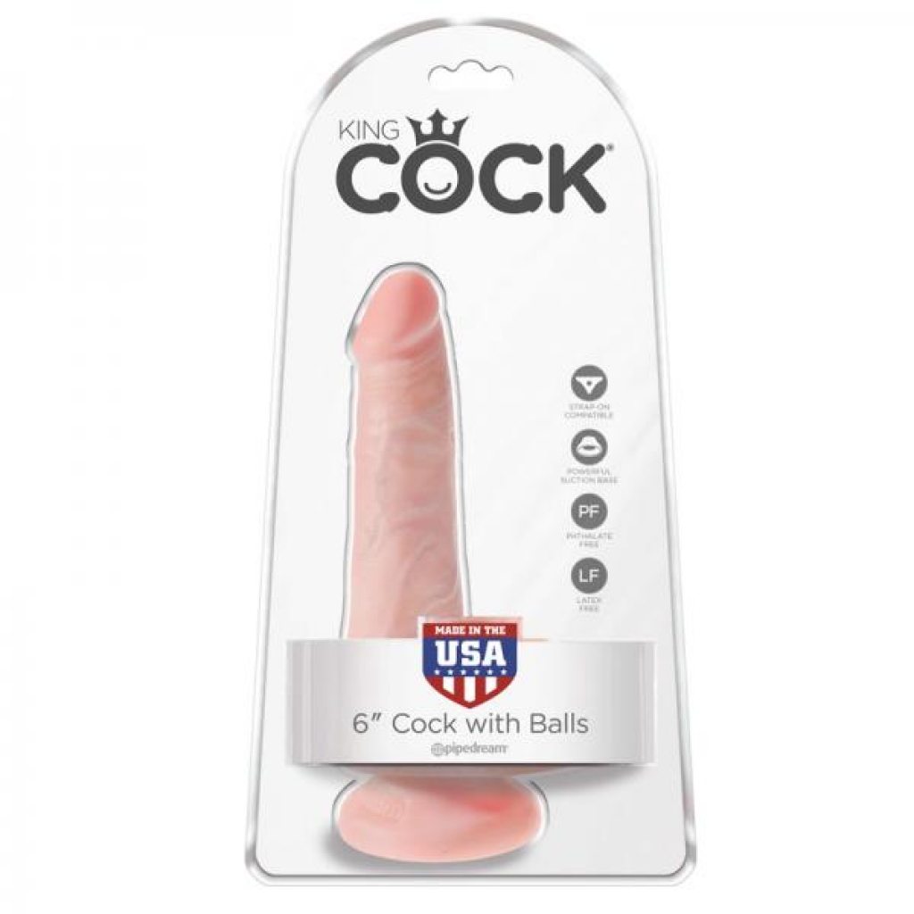 King Cock 6in Cock With Balls - Flesh - Realistic Dildos & Dongs