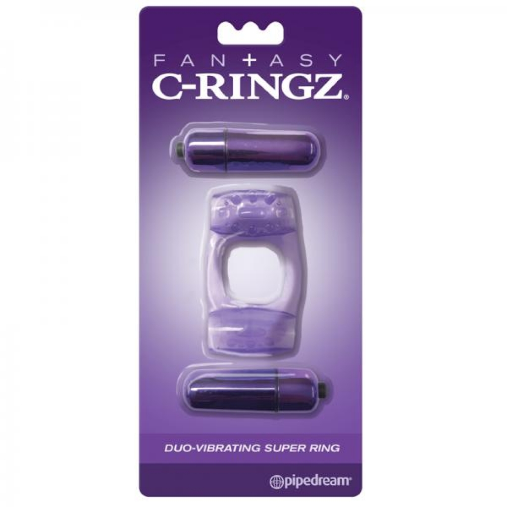 Fcr - Fantasy C-ringz Duo-vibrating Super Ring Purple - Couples Penis Rings