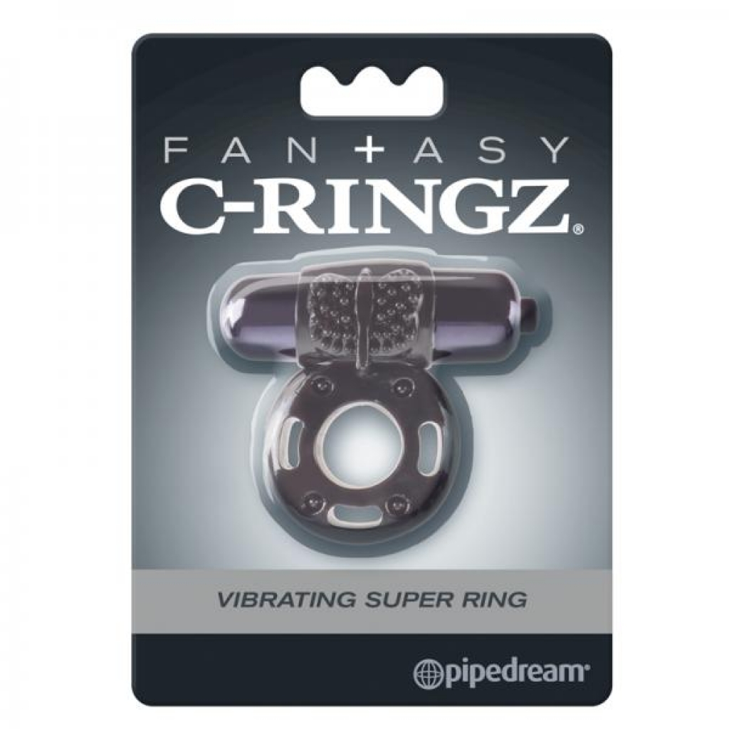 Fcr - Fantasy C-ringz Vibrating Super Ring Black - Couples Vibrating Penis Rings