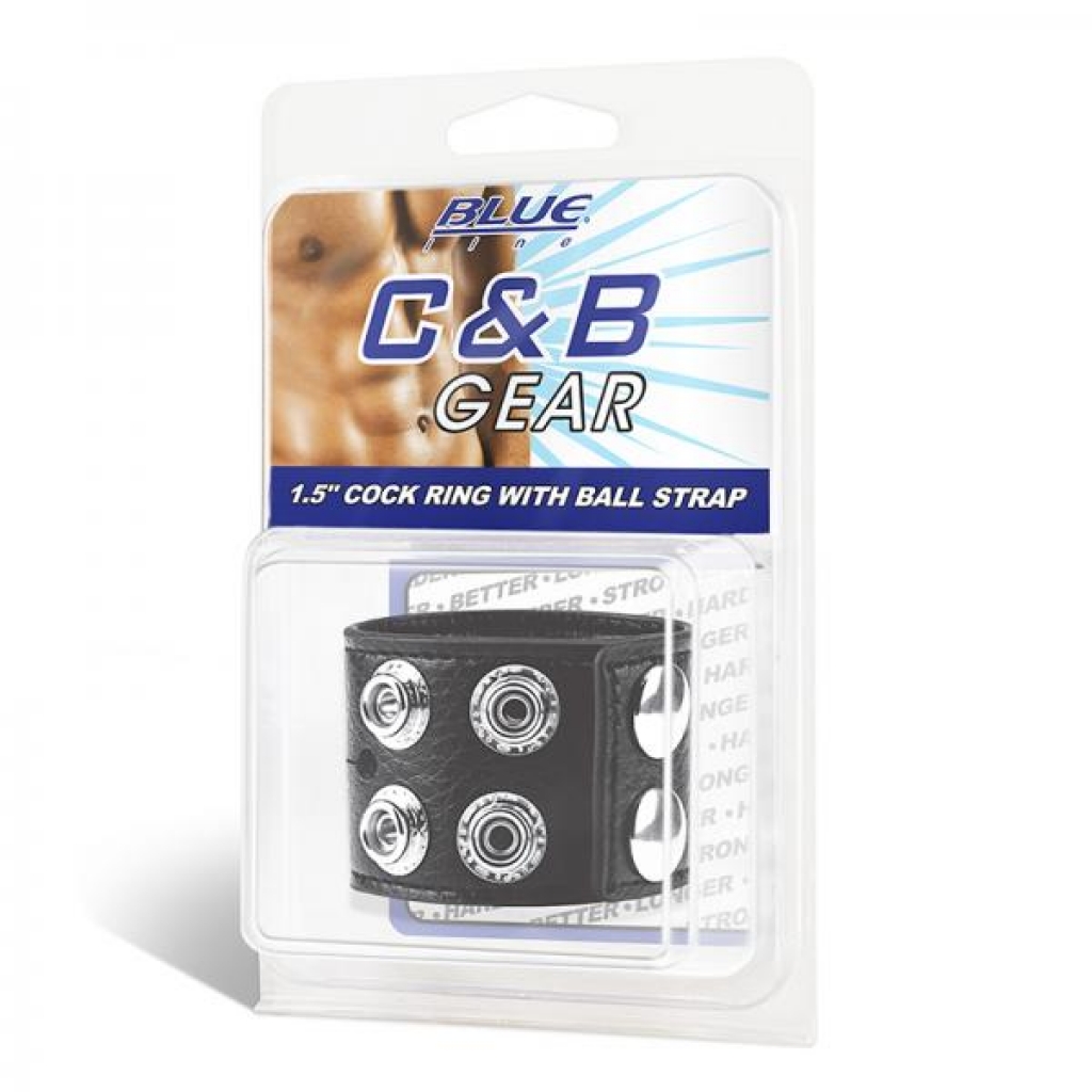 Cb Gear 1.5in Cock Ring With Ball Strap - Mens Cock & Ball Gear