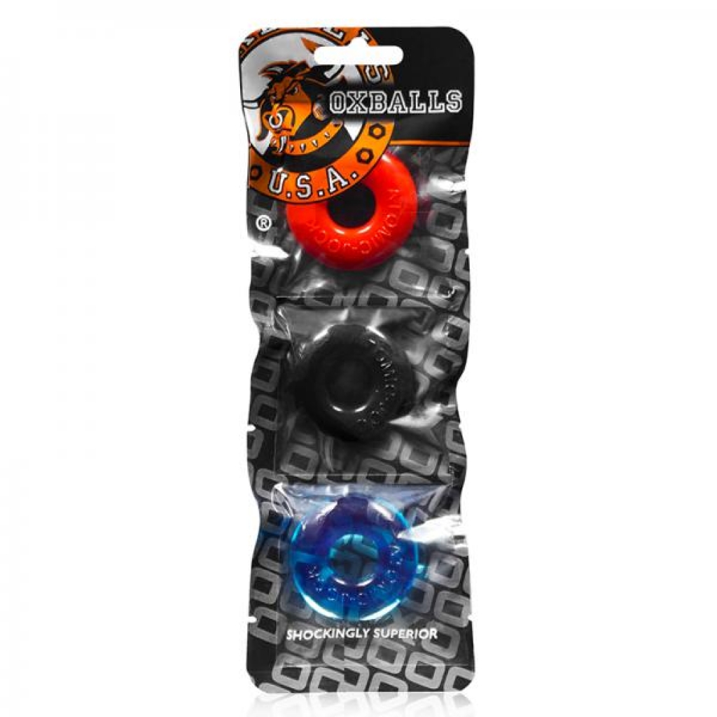 Oxballs Ringer, 3-pack Of Do-nut-1, Small, Multicolor - Mens Cock & Ball Gear