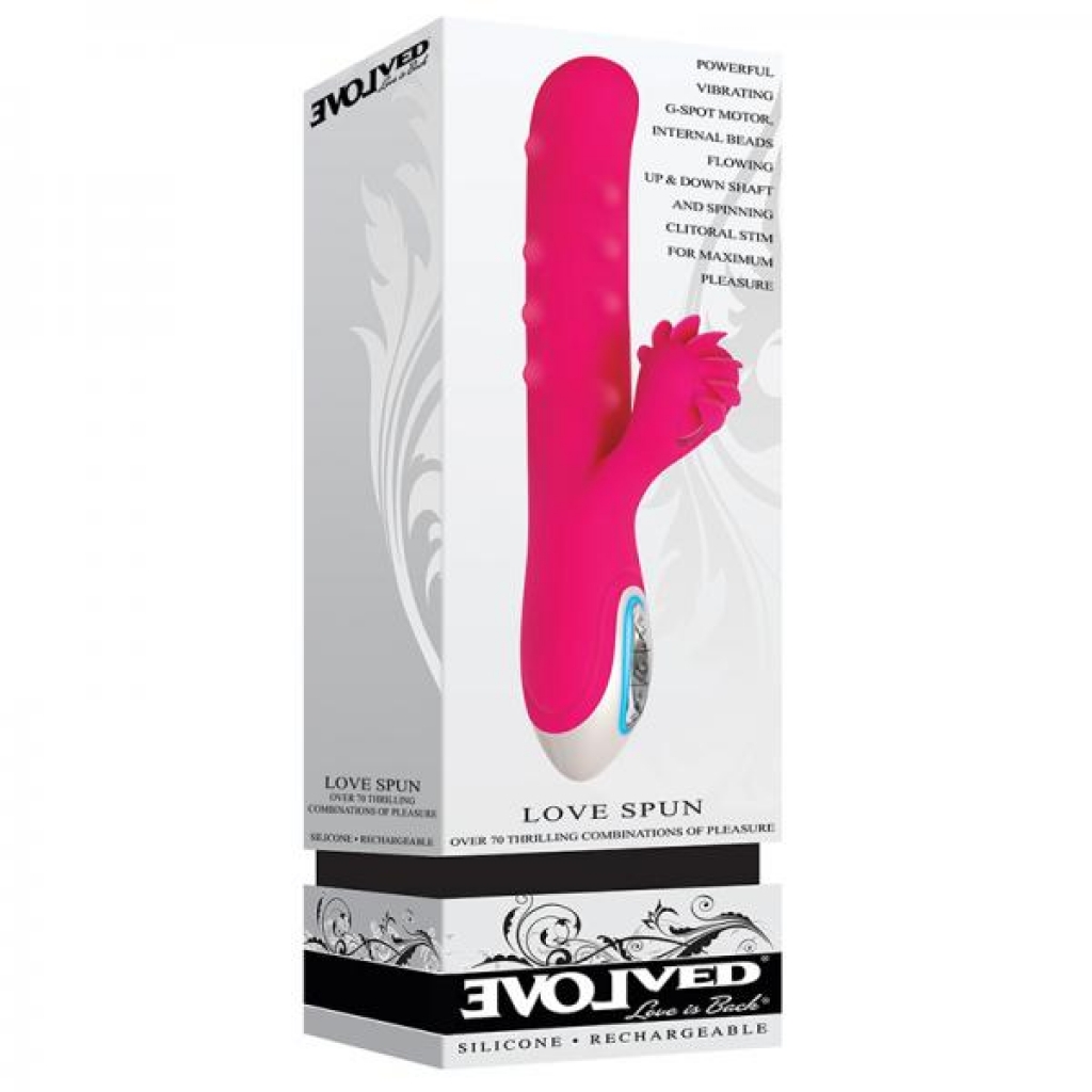 Evolved Love Spun Silicone Rechargeable Pink - Rabbit Vibrators