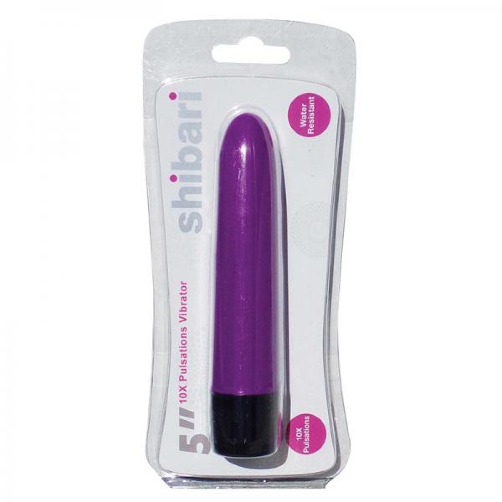 Shibari 10X Pulsations Vibrator 5 inches Purple - Traditional