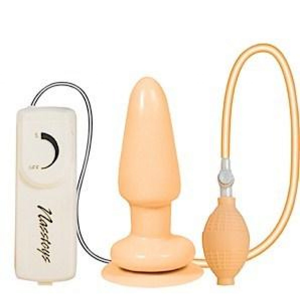 Butt Balloon inflatable Vibrating Anal Satisfier Beige - Anal Plugs