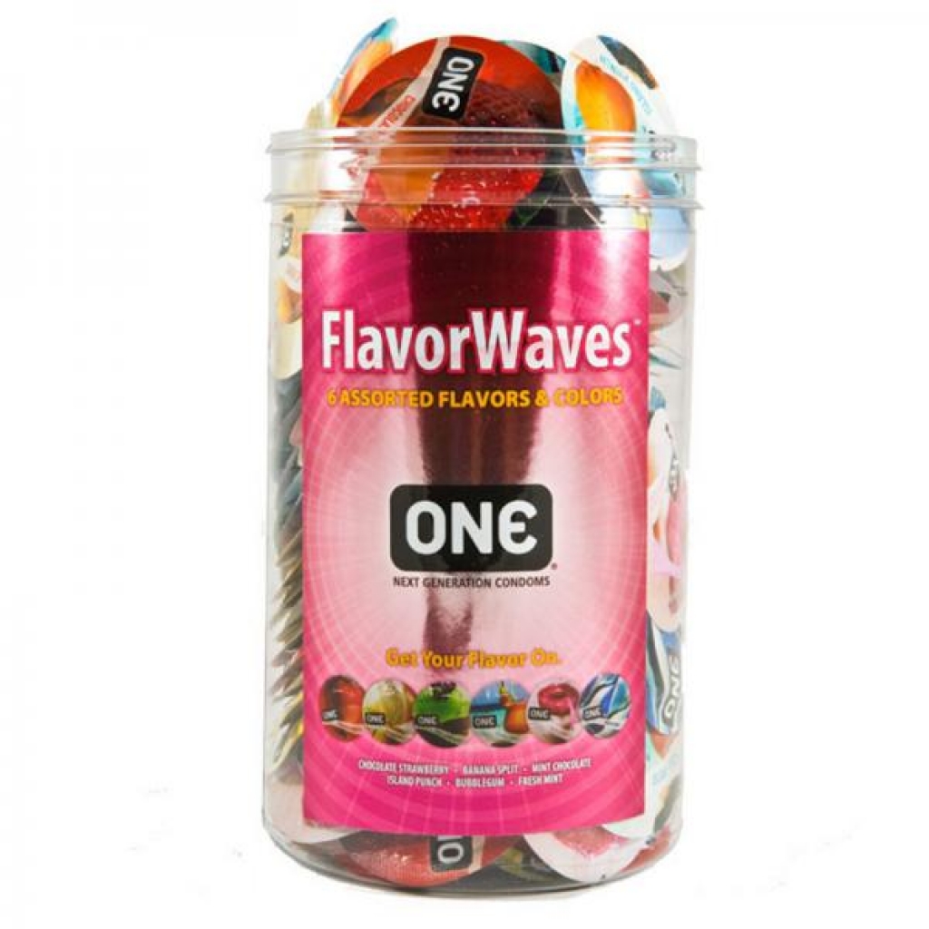 One Flavor Waves Display Bowl (100) - Condoms