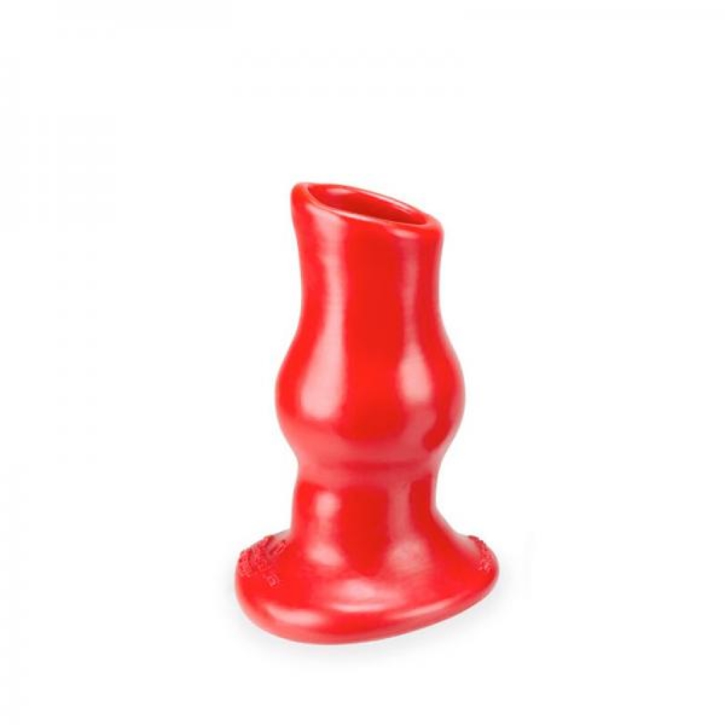 Oxballs Pig Hole Deep-1, Hollow Plug, Small, Red - Anal Plugs