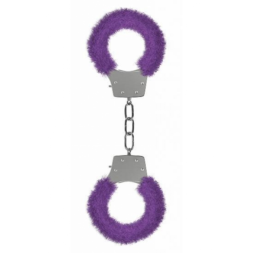 Ouch Pleasure Handcuffs Furry Cuffs Purple - Handcuffs