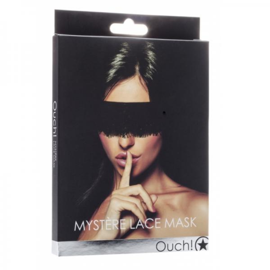 Ouch! Mystre Lace Mask - Black - Blindfolds