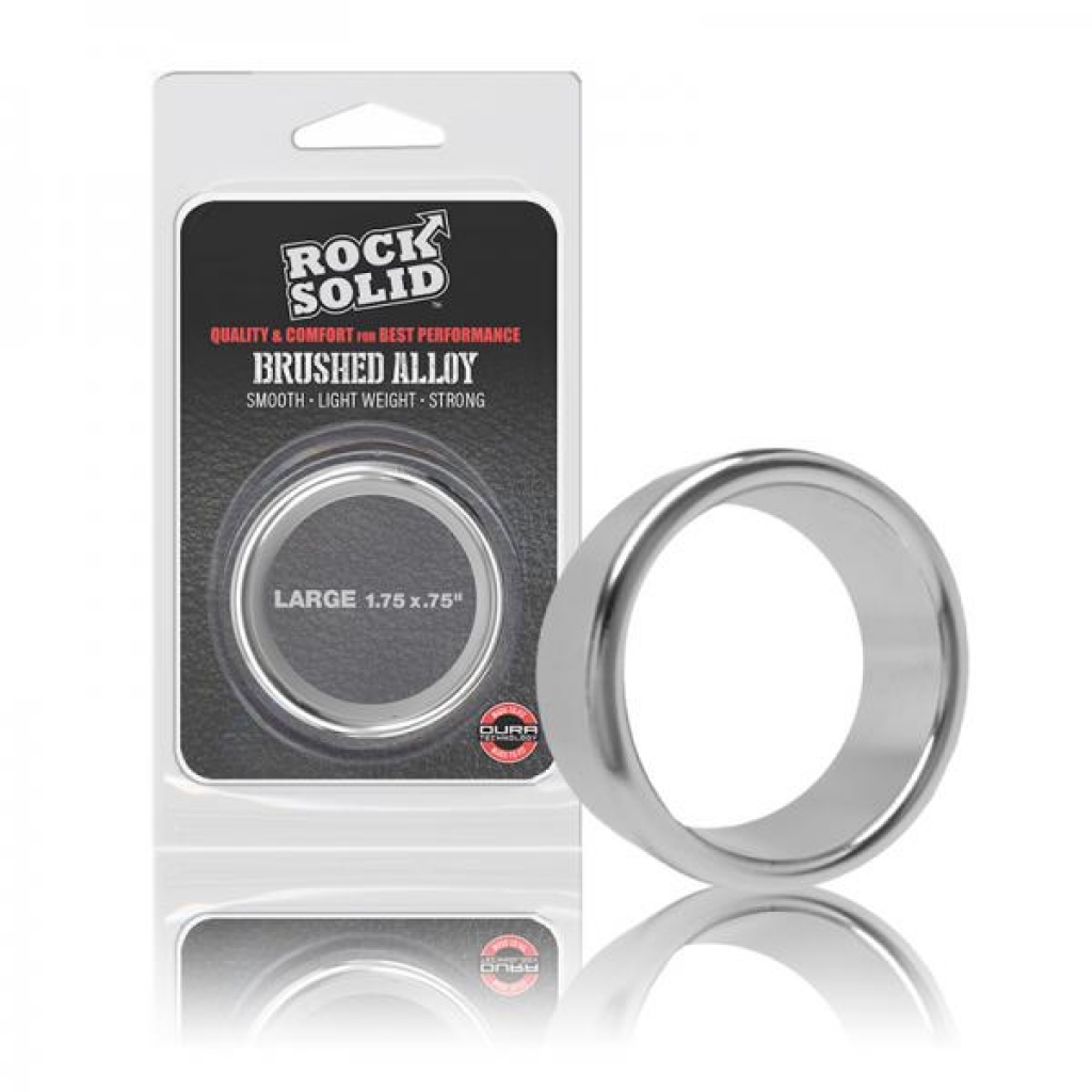 Rock Solid Brushed Alloy Large (1.75in X .75in) Silver - Classic Penis Rings