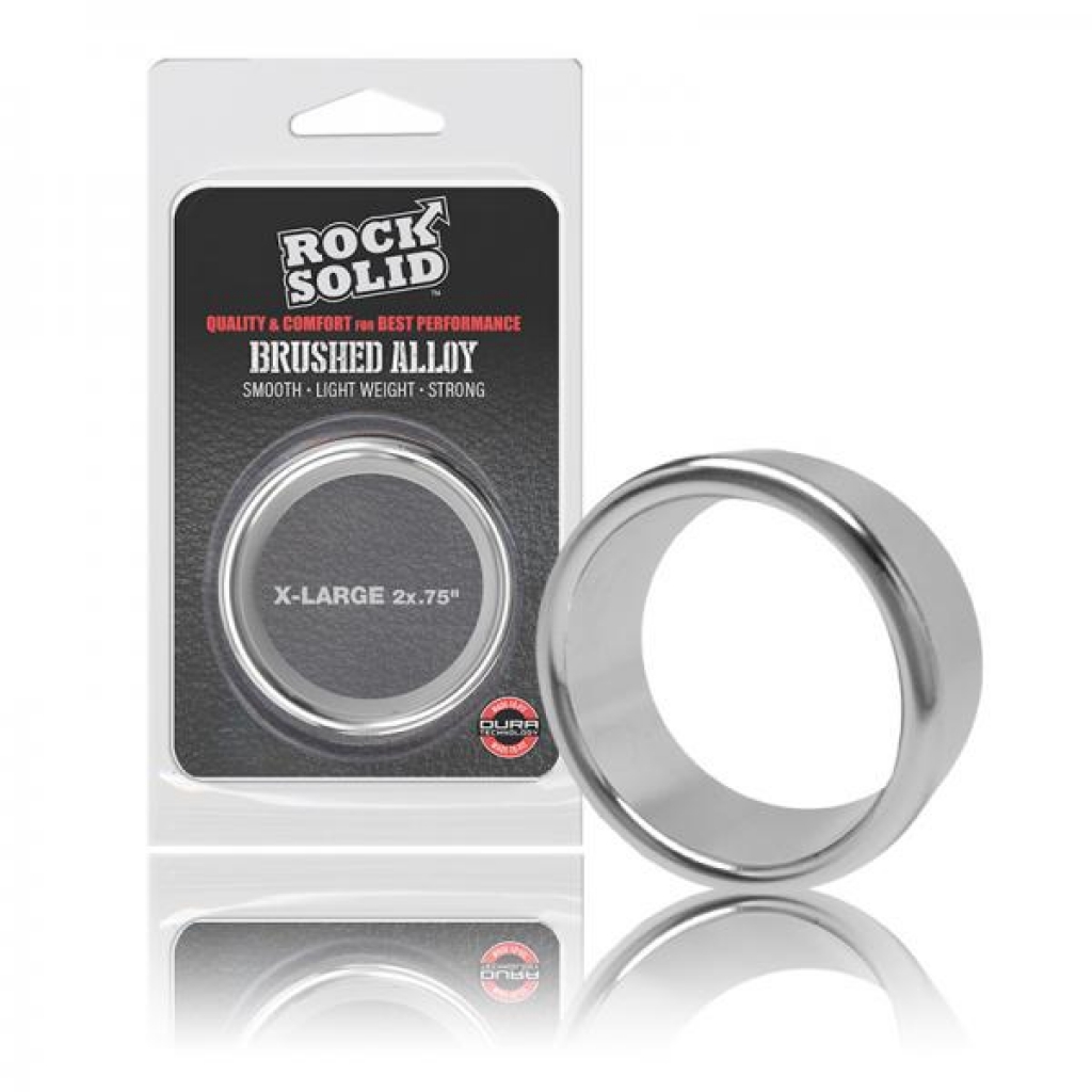 Rock Solid Brushed Alloy X-large (2in X .75in) Silver - Classic Penis Rings