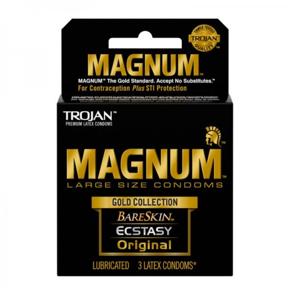 Trojan Magnum Gold Collection Box Of 3 Latex Condoms - Condoms