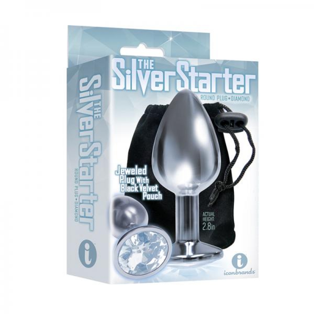 The 9's, The Silver Starter, Bejeweled Stainless Steel Plug, Diamond - Anal Plugs