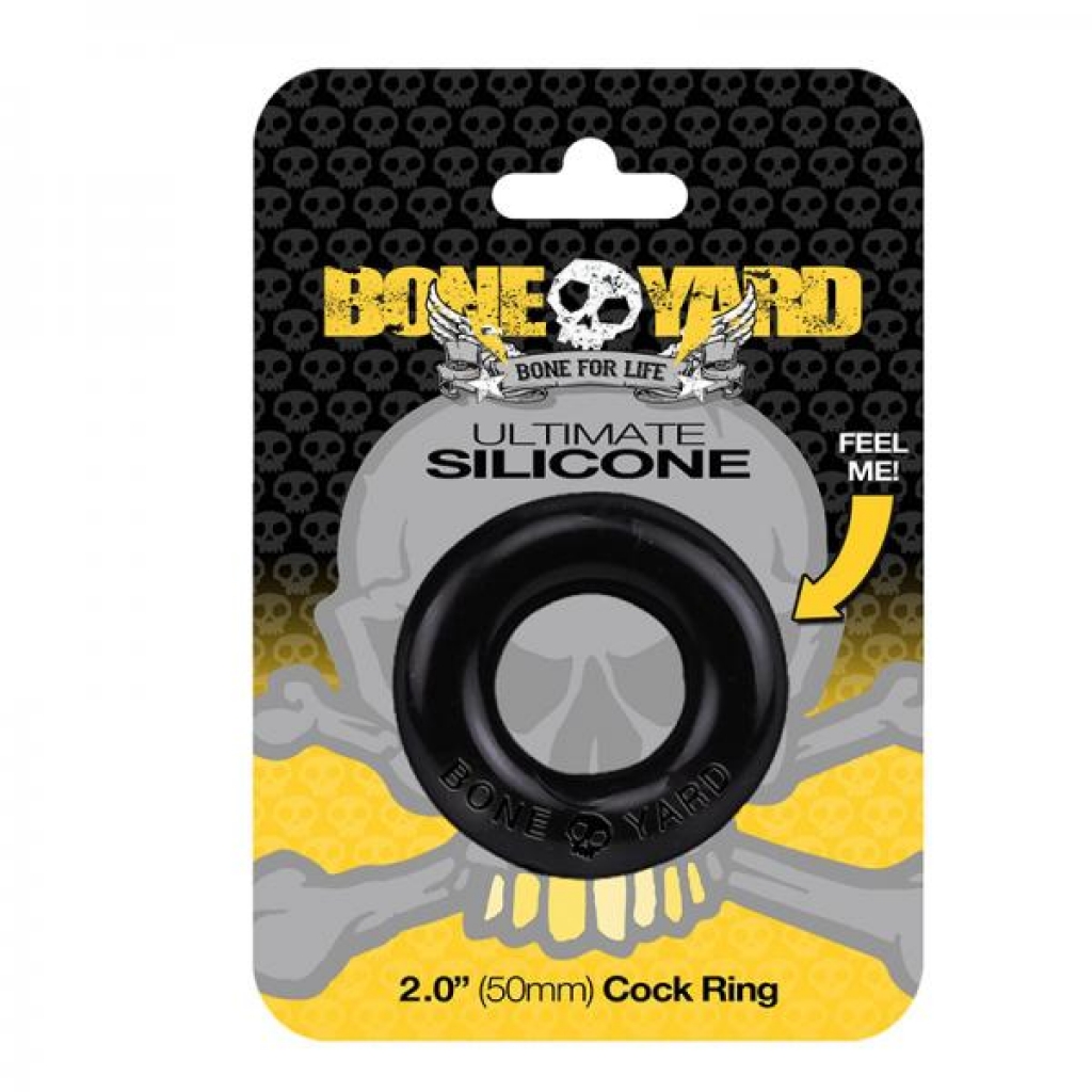 Boneyard Ultimate Silicone Cock Ring Black - Couples Vibrating Penis Rings