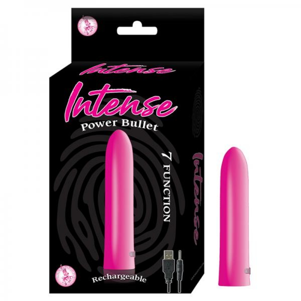 Intense Power Bullet Rechargeable 7 Function Usb Cord Included Waterproof Pink - Bullet Vibrators