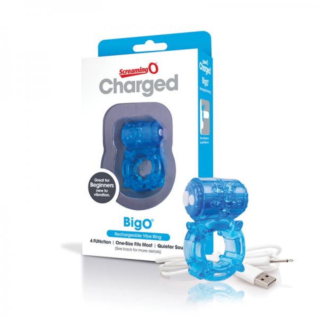 Screaming O Charged Big O - Blue - Couples Vibrating Penis Rings