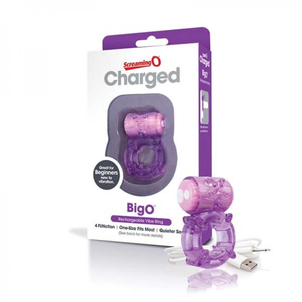 Screaming O Charged Big O - Purple - Couples Vibrating Penis Rings