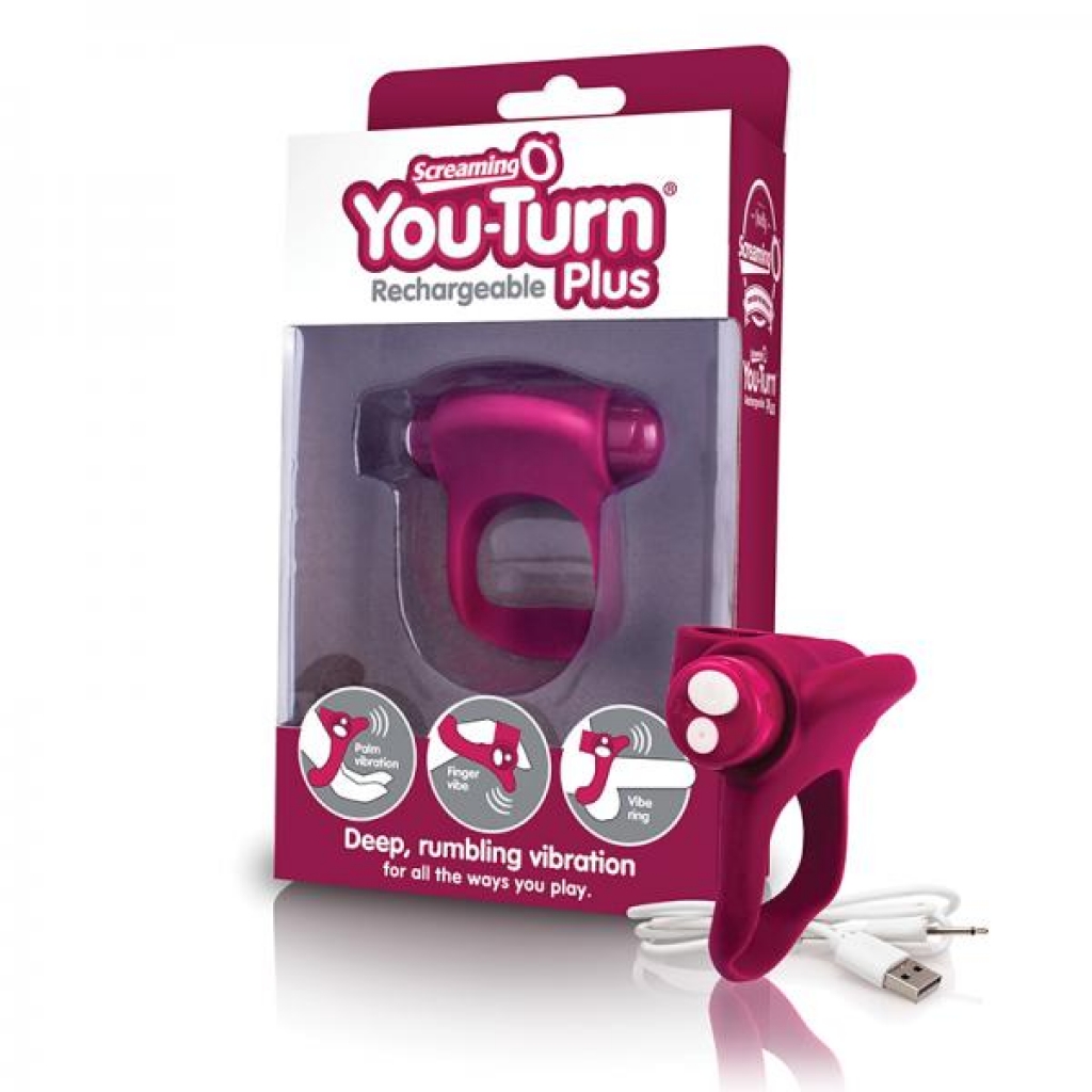 Screaming O Charged You Turn Plus - Merlot - Couples Vibrating Penis Rings