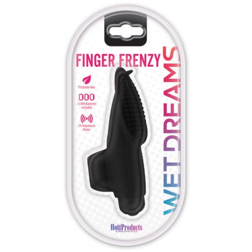 Wet Dreams Finger Frenzy 10 Function Black - Finger Vibrators