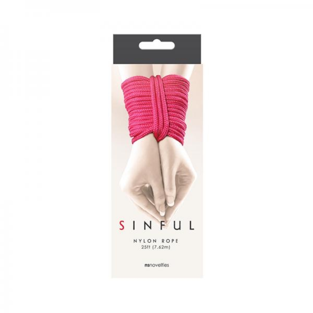 Sinful Nylon Rope 25 Ft Pink - Rope, Tape & Ties